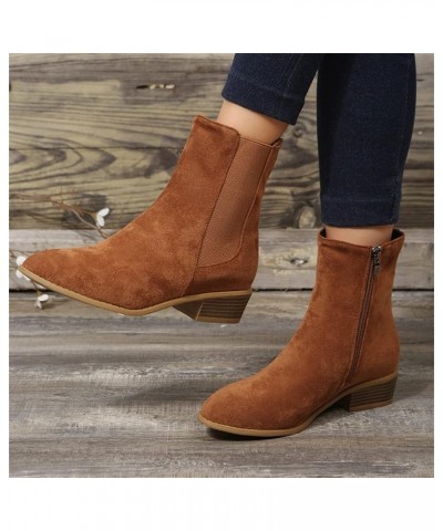 Ankle Boots for Women 2023, Women's Fringe Back Zipper Flat Boots Winter Fall Round Toe Tassel Booties Casual Boots Z8-brown ...