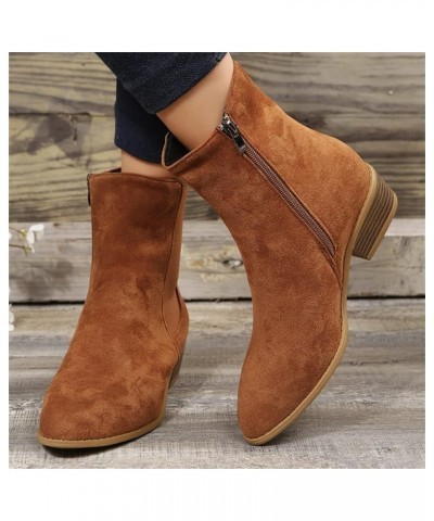 Ankle Boots for Women 2023, Women's Fringe Back Zipper Flat Boots Winter Fall Round Toe Tassel Booties Casual Boots Z8-brown ...