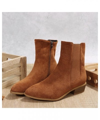 Ankle Boots for Women 2023, Women's Fringe Back Zipper Flat Boots Winter Fall Round Toe Tassel Booties Casual Boots Z8-brown ...