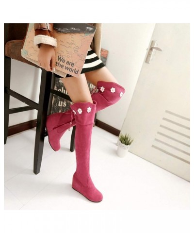 Women Knee High Suede Long Boots Heighten Casual Fashion Boots Office Work Autumn And Winter Keep Warm Biker Knight Boots Sid...