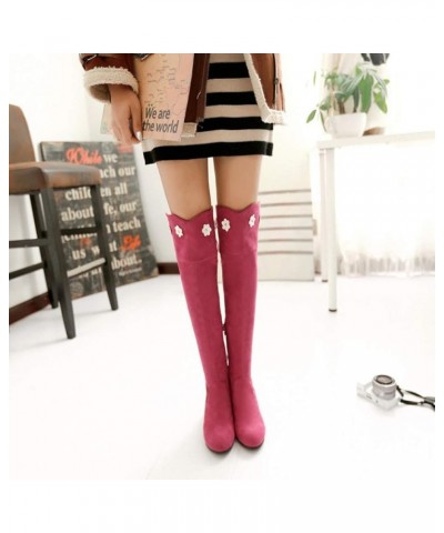 Women Knee High Suede Long Boots Heighten Casual Fashion Boots Office Work Autumn And Winter Keep Warm Biker Knight Boots Sid...