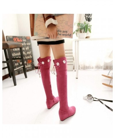 Women Knee High Suede Long Boots Heighten Casual Fashion Boots Office Work Autumn And Winter Keep Warm Biker Knight Boots Sid...