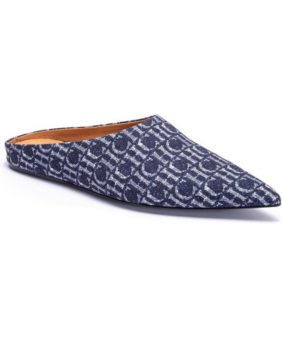 Retro Flat Slippers For Women Canvas Comfortable Slippers For Women Dark Blue $32.10 Slippers