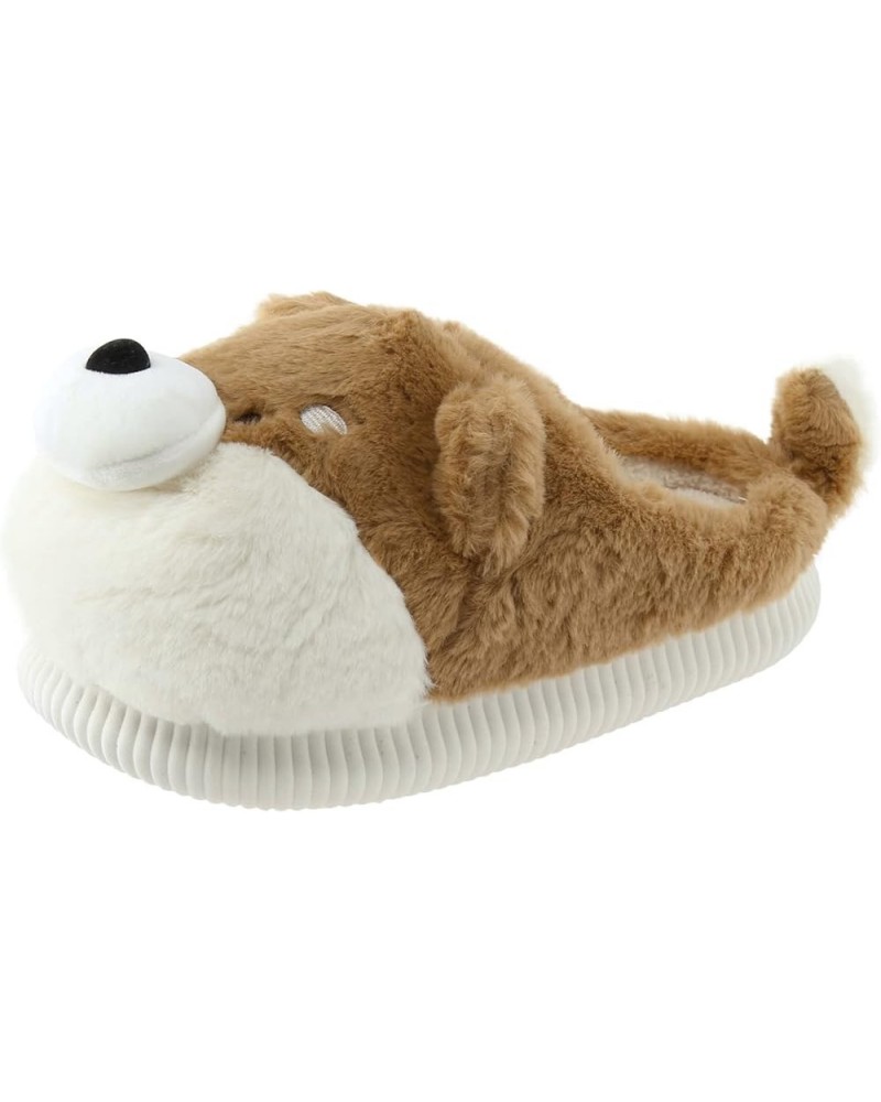 Womens Slipper Shoes Women And Men Cute House Slippers Warm Cotton Soft Plush Home Slippers Indoor Cartoon C7-coffee $13.44 S...