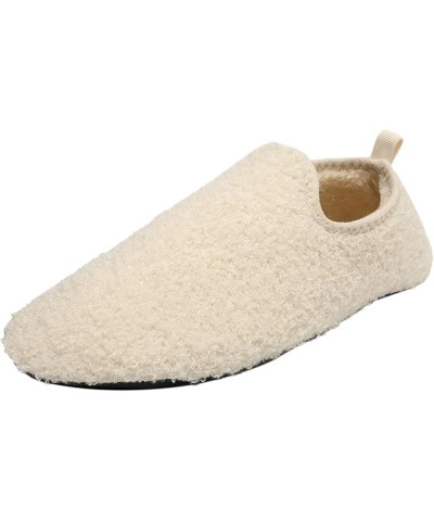 Size 11 Womens Slippers Men And Ladies Couples Winter Solid Colour Home Indoor Bedroom Slippers Women Memory Foam Boots Beige...