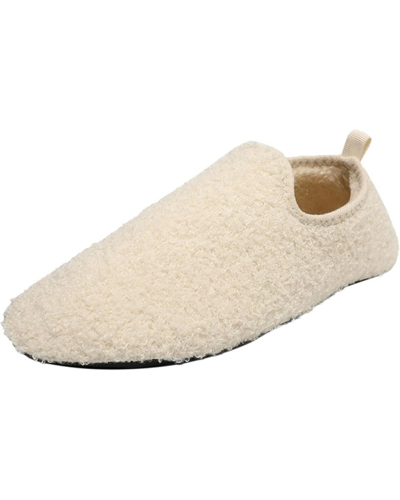 Size 11 Womens Slippers Men And Ladies Couples Winter Solid Colour Home Indoor Bedroom Slippers Women Memory Foam Boots Beige...