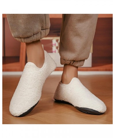 Size 11 Womens Slippers Men And Ladies Couples Winter Solid Colour Home Indoor Bedroom Slippers Women Memory Foam Boots Beige...