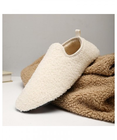 Size 11 Womens Slippers Men And Ladies Couples Winter Solid Colour Home Indoor Bedroom Slippers Women Memory Foam Boots Beige...