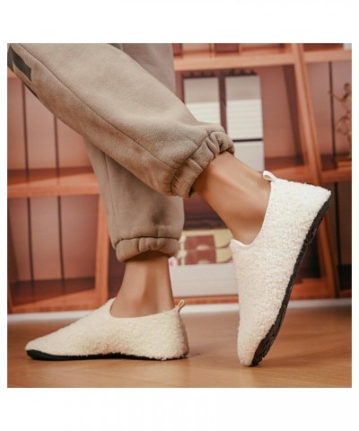 Size 11 Womens Slippers Men And Ladies Couples Winter Solid Colour Home Indoor Bedroom Slippers Women Memory Foam Boots Beige...