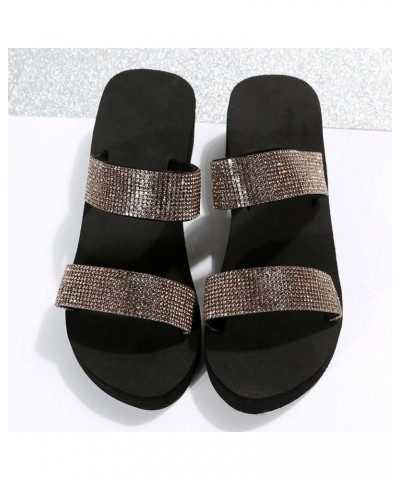 Adult Flip Flop For Women 6.5 Size Slide Sandals Black Slides For Women Sandals Women Dressy Comfortable Flats For Wom D-rose...