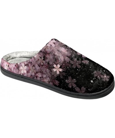 Pink Floral Pattern Women Girls Home House Slippers Rubber Backed,Cozy Slip On Memory Foam Shoes with Anti-Skid Sole for Indo...