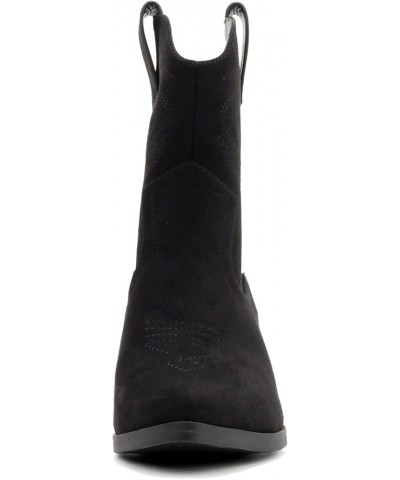 BLAZING" ~ Women Western Stitched Pointe Toe Low Heel High Top Ankle Shaft Boot Bootie Black Suede $19.73 Boots