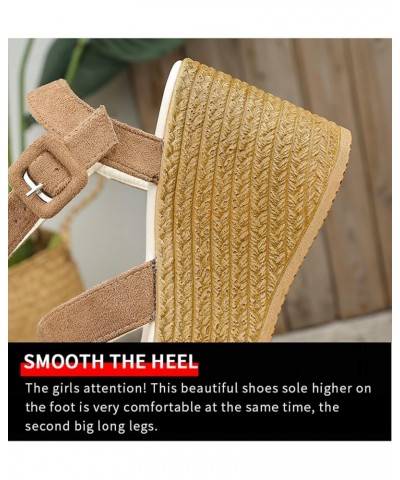 Women's Espadrilles Platform Sandals Ladies Wedge Ankle Strap Open Toe Summer Sandals Thick Bottom Cross Band Casual Walking ...