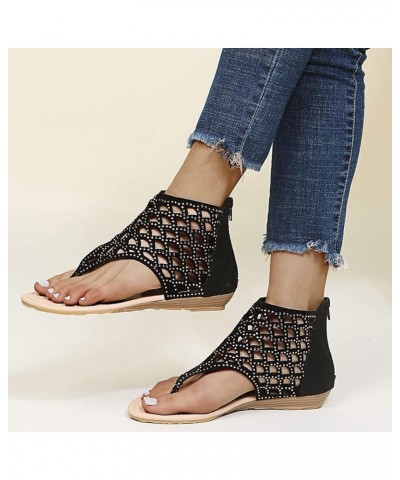 Step Platforms Wedge Sandals For Women Chunky High Platform Wedge Flip-Flops Sandals Silver Sandals For Women 2-black $9.43 S...