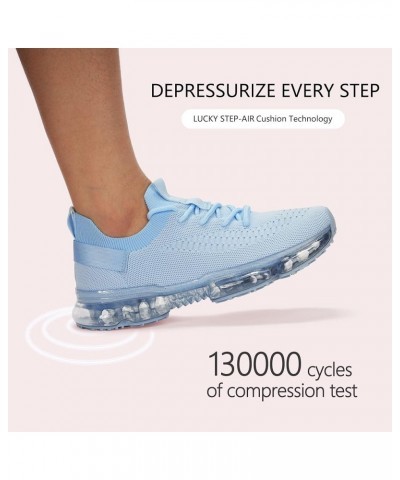 Women Air Cushion Fashion Sneakers Breathable Casual Comfortable Lightweight Walking Shoes Sky Blue $19.80 Athletic Shoes