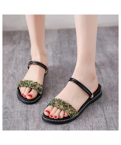 sandals for women dressy summer low heel sandals for women wide width summer sandal sport sandals for women summer Z 13-black...