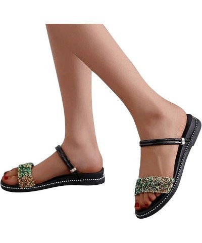 sandals for women dressy summer low heel sandals for women wide width summer sandal sport sandals for women summer Z 13-black...