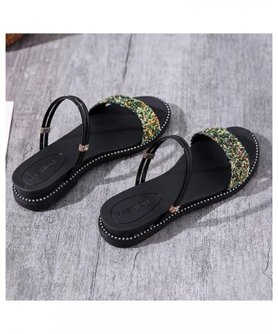 sandals for women dressy summer low heel sandals for women wide width summer sandal sport sandals for women summer Z 13-black...