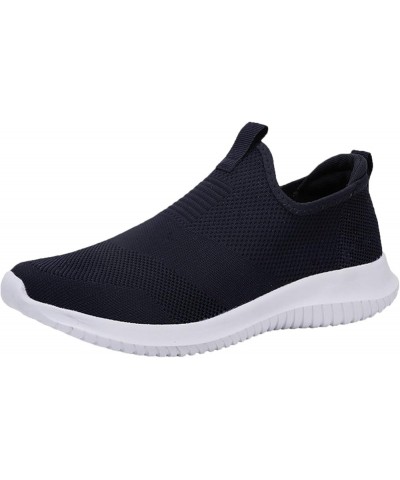 Womens Slip On Sneakers Running Shoes Waterproof Shoes Chunky Trainers Work Shoes Wide Toe Box Comfortable Travel Shoes Blue ...