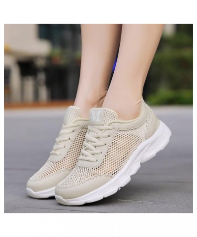 Women Platform Sandals Orthopedic Slip-on Walking Shoes Fashion Flat Casual Shoes Christmas Chunky Sneakers for Women Beige 7...