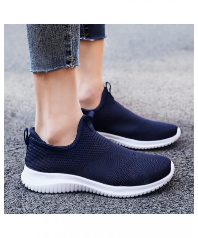 Womens Slip On Sneakers Running Shoes Waterproof Shoes Chunky Trainers Work Shoes Wide Toe Box Comfortable Travel Shoes Blue ...