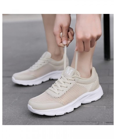 Women Platform Sandals Orthopedic Slip-on Walking Shoes Fashion Flat Casual Shoes Christmas Chunky Sneakers for Women Beige 7...