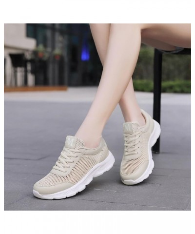 Women Platform Sandals Orthopedic Slip-on Walking Shoes Fashion Flat Casual Shoes Christmas Chunky Sneakers for Women Beige 7...