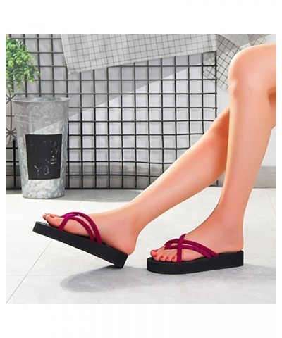 Women Low Heels Shoes Memory Foam Arch Support Orthopedic Sandal Ankle Strap Flip-Flop Casual Summer Walking Wedges 58-ixpyn-...