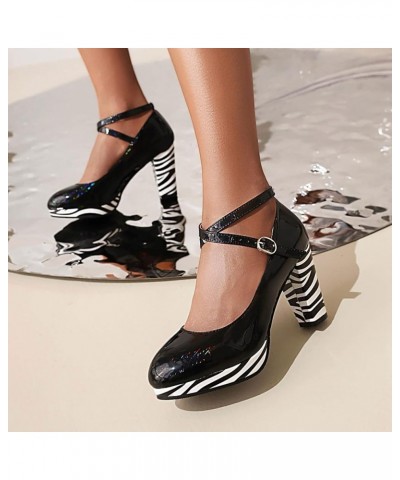 Women Platform High Heels Lolita Shoes Cross Strap Patchwork Summer Sandals Black $27.54 Sandals