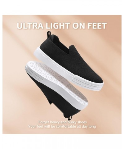 Womens Wide Toe Box Barefoot Shoes Knit Casual Slip on Shoes for Summer Black White $19.67 Loafers & Slip-Ons