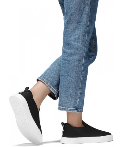 Womens Wide Toe Box Barefoot Shoes Knit Casual Slip on Shoes for Summer Black White $19.67 Loafers & Slip-Ons