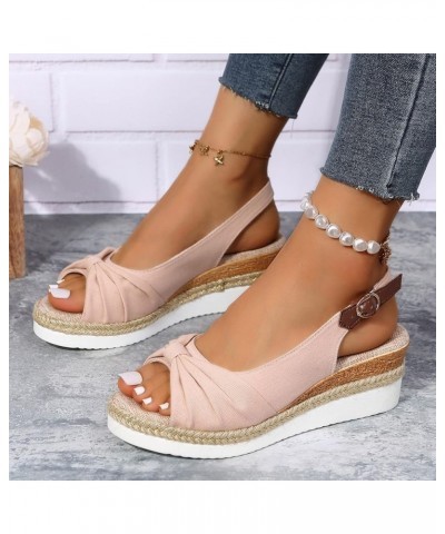 Heeled sandals Black sandals sandalias Con Plataforma Para Mujer sandals Women Wedge Comfort High Heeled sandals For Pink-e $...