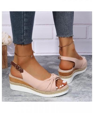 Heeled sandals Black sandals sandalias Con Plataforma Para Mujer sandals Women Wedge Comfort High Heeled sandals For Pink-e $...