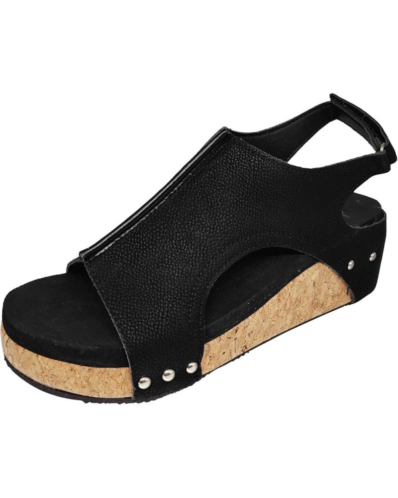 Orthopedic Sandals for Women 2024,Womens Walking Sandals with Arch Support Anti-Slip Comfortable Sandals Z01-black $12.79 San...