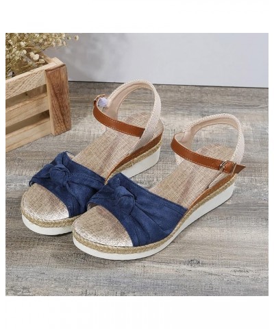 Women's Elastic Strappy Toe Post Ankle Strap Summer Buckle Sandals Athletic Yoga Mat Slip-on Shoes 104-htrns-g-blue $15.55 Sa...