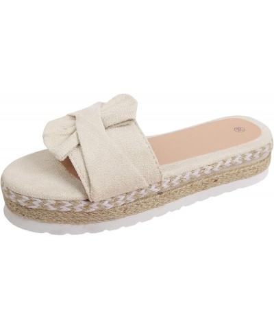 Women Comfy Arch Support Braided Flats Sandals Elastic Strappy Peep Toe Summer Slide Shoes 173-zoxro-7-beige $15.84 Sandals