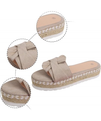 Women Comfy Arch Support Braided Flats Sandals Elastic Strappy Peep Toe Summer Slide Shoes 173-zoxro-7-beige $15.84 Sandals