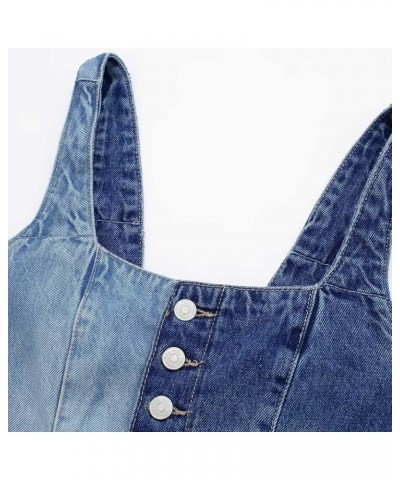 Camisole with Lace Trim Short Slim Fit Strap Style Denim Vest Top Top Women Cotton Blue-d - Womens Denim Vest Sleeveless $11....