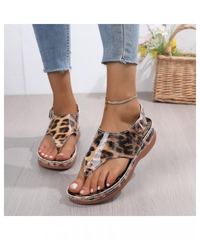 Women Two Band Sandal Soft Summer Cloud Slippers Slingback Sandal Pump Sandals Beach Sandals Shoes Brown $15.38 Sandals