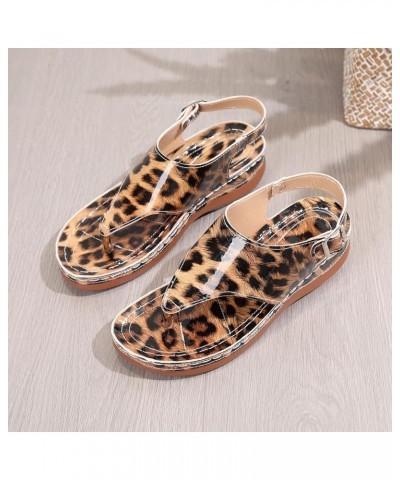 Women Two Band Sandal Soft Summer Cloud Slippers Slingback Sandal Pump Sandals Beach Sandals Shoes Brown $15.38 Sandals