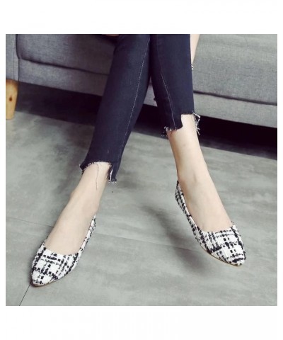 Women's Flats Fashion Slip On Ballet Shoes Comfortable Dress Flats C White $11.20 Flats