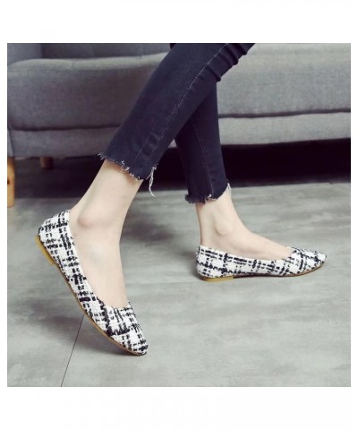 Women's Flats Fashion Slip On Ballet Shoes Comfortable Dress Flats C White $11.20 Flats