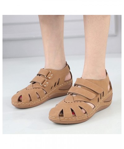 Diabetic Shoes for Women Wide Width Tan 10.5 Wedge Sandals for Women Dressy Summer Black Low Wedges for Women Dressy Black Cu...