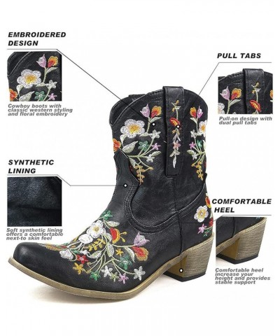 Cowboy Boots for Women 2022 Western Cowgirl Ankle Booties Vintage Embroidered Pull On Knee High Wide Calf Heeled Boot Dhufhdi...