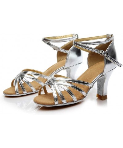 Women'S Low Heeled Casual sandals Womens sandals Beach Dance Shoes sandals Women Fashion Wedges Heeled sandals For Wo Silver-...