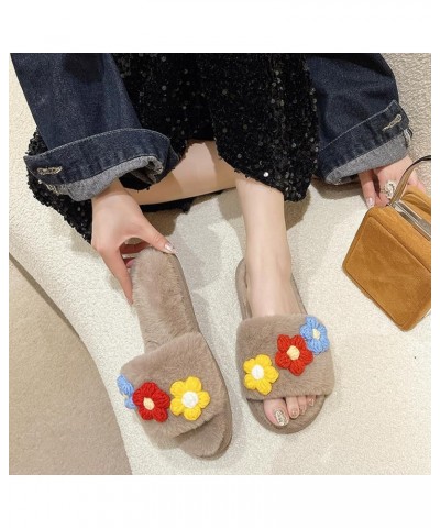 Ladies Shoes Fashion Flat Slippers Soft Sole Winter Warm Suede Bow Cotton Slippers Happy Slippers for Women Arch Support C97-...