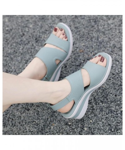 Heels for Women Platform Espadrilles Sandal Block Chunky Open Toe Two Strap Non Slip Flip-Flop Shoes 141-zoxro-green-h $16.62...