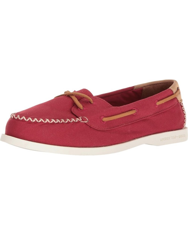 Women's Authentic Original Venice Boat Shoe Red Canvas $20.37 Loafers & Slip-Ons