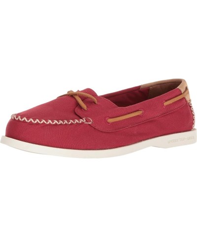 Women's Authentic Original Venice Boat Shoe Red Canvas $20.37 Loafers & Slip-Ons