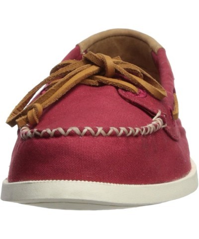 Women's Authentic Original Venice Boat Shoe Red Canvas $20.37 Loafers & Slip-Ons